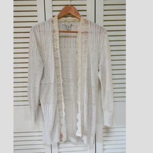 American Rag Long Cardigan Cream with Lace!